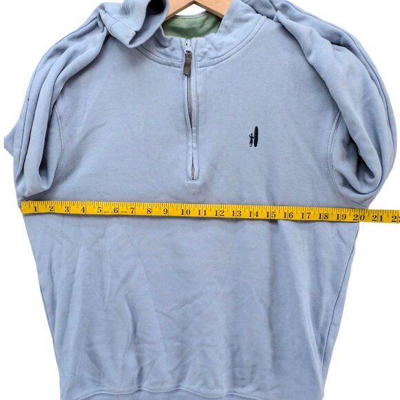 Johnnie O Sully Quarter Zip Sweater Mens Light Blue Cotton Long Sleeve Size S - Picture 7 of 9